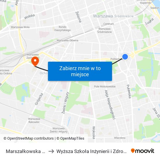 Marszałkowska 02 to Wyższa Szkoła Inżynierii i Zdrowia map