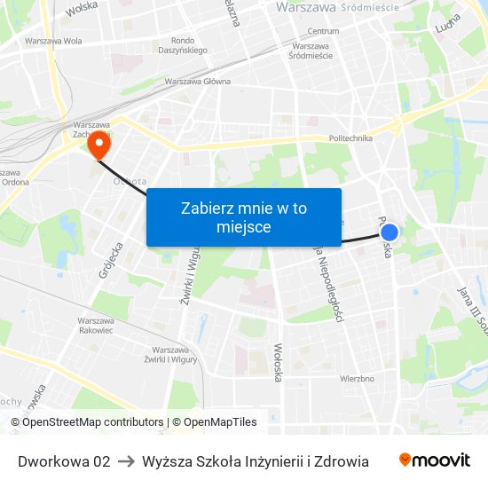 Dworkowa 02 to Wyższa Szkoła Inżynierii i Zdrowia map