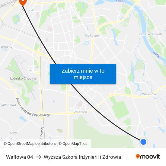 Waflowa 04 to Wyższa Szkoła Inżynierii i Zdrowia map