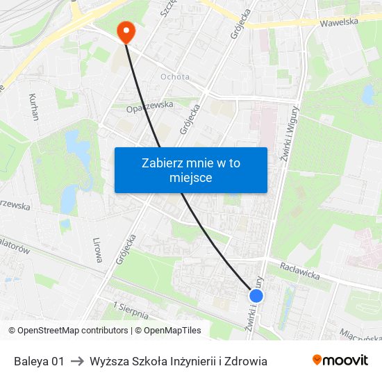 Baleya to Wyższa Szkoła Inżynierii i Zdrowia map