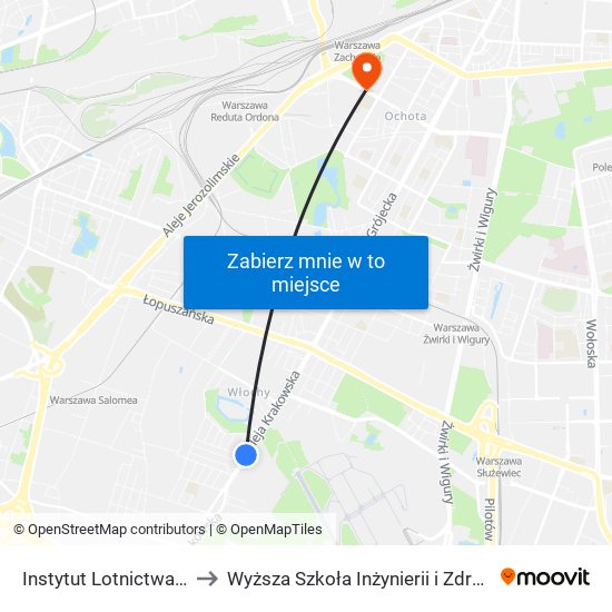 Instytut Lotnictwa 02 to Wyższa Szkoła Inżynierii i Zdrowia map