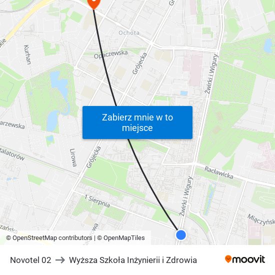 Novotel 02 to Wyższa Szkoła Inżynierii i Zdrowia map