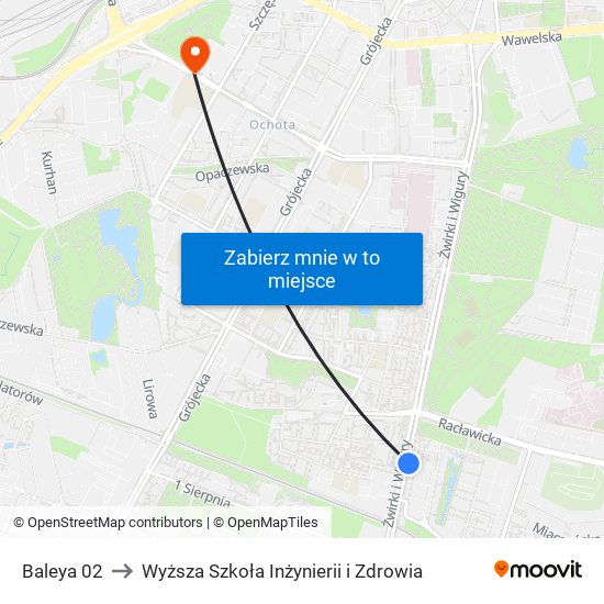 Baleya to Wyższa Szkoła Inżynierii i Zdrowia map