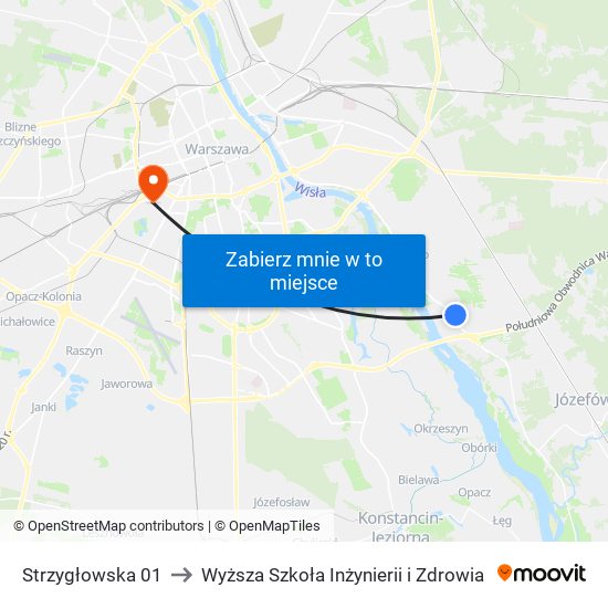 Strzygłowska 01 to Wyższa Szkoła Inżynierii i Zdrowia map