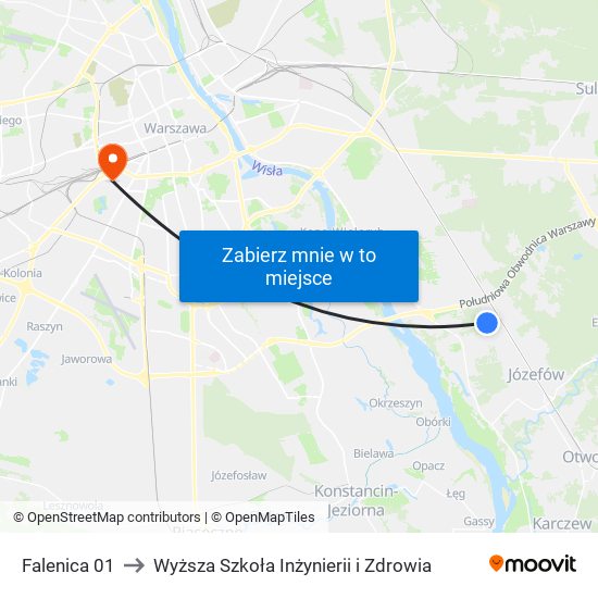 Falenica 01 to Wyższa Szkoła Inżynierii i Zdrowia map