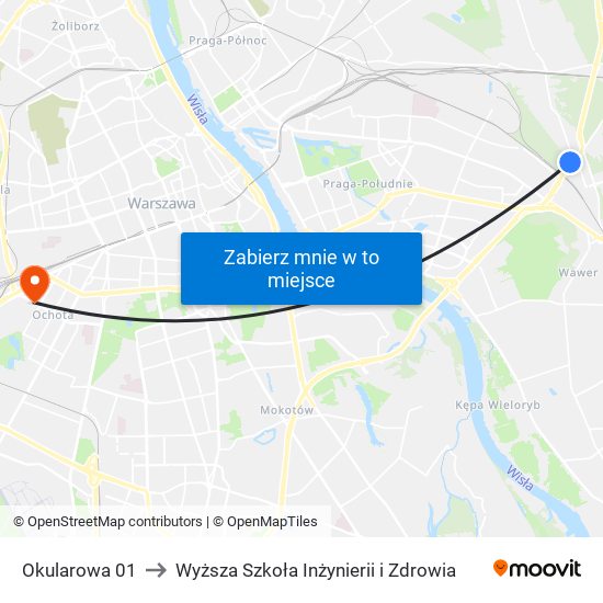 Okularowa 01 to Wyższa Szkoła Inżynierii i Zdrowia map