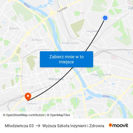 Młodzieńcza 03 to Wyższa Szkoła Inżynierii i Zdrowia map