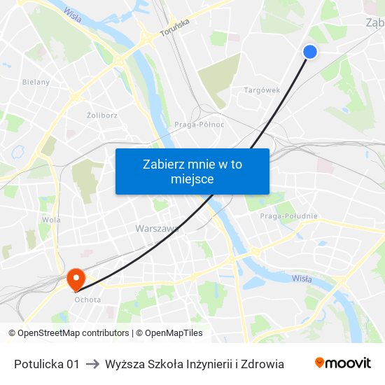 Potulicka 01 to Wyższa Szkoła Inżynierii i Zdrowia map