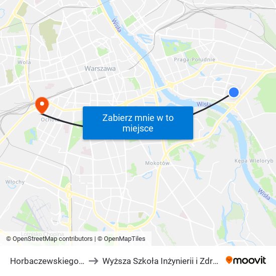 Horbaczewskiego 01 to Wyższa Szkoła Inżynierii i Zdrowia map