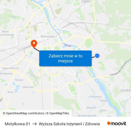 Motylkowa to Wyższa Szkoła Inżynierii i Zdrowia map