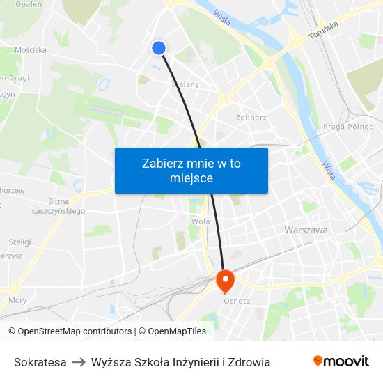 Sokratesa to Wyższa Szkoła Inżynierii i Zdrowia map