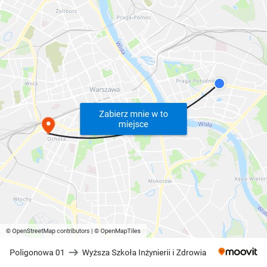 Poligonowa 01 to Wyższa Szkoła Inżynierii i Zdrowia map