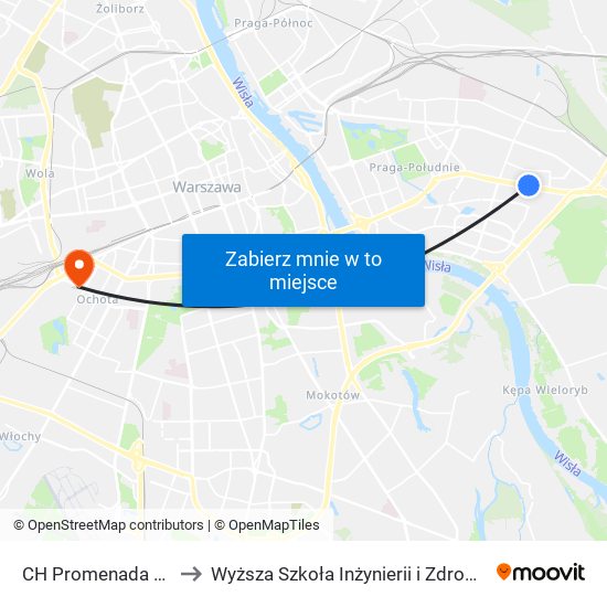 CH Promenada to Wyższa Szkoła Inżynierii i Zdrowia map