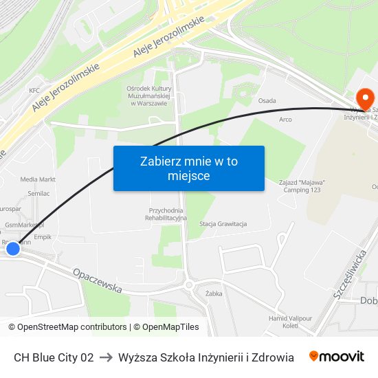 CH Blue City to Wyższa Szkoła Inżynierii i Zdrowia map