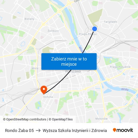 Rondo Żaba 05 to Wyższa Szkoła Inżynierii i Zdrowia map