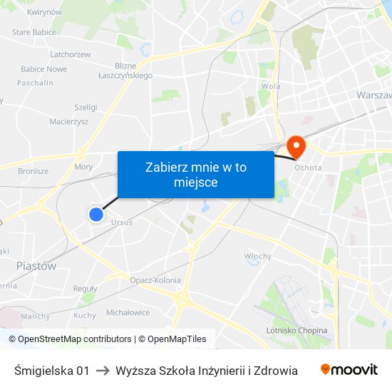 Śmigielska 01 to Wyższa Szkoła Inżynierii i Zdrowia map