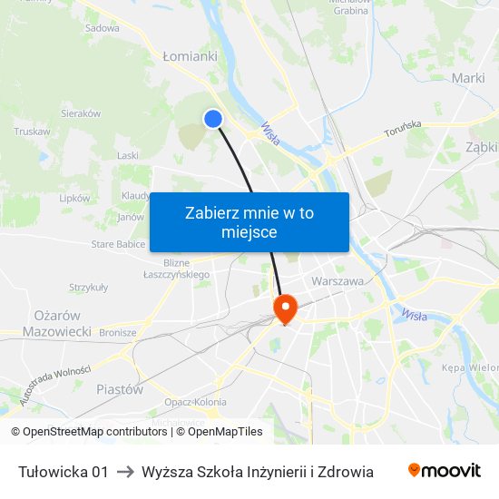 Tułowicka to Wyższa Szkoła Inżynierii i Zdrowia map