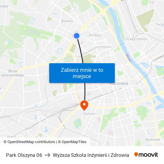 Park Olszyna 06 to Wyższa Szkoła Inżynierii i Zdrowia map