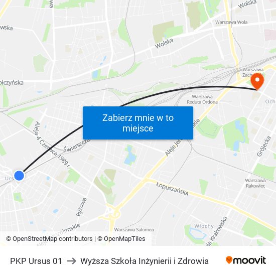 PKP Ursus 01 to Wyższa Szkoła Inżynierii i Zdrowia map