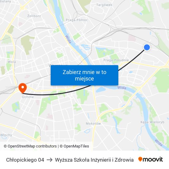 Chłopickiego 04 to Wyższa Szkoła Inżynierii i Zdrowia map