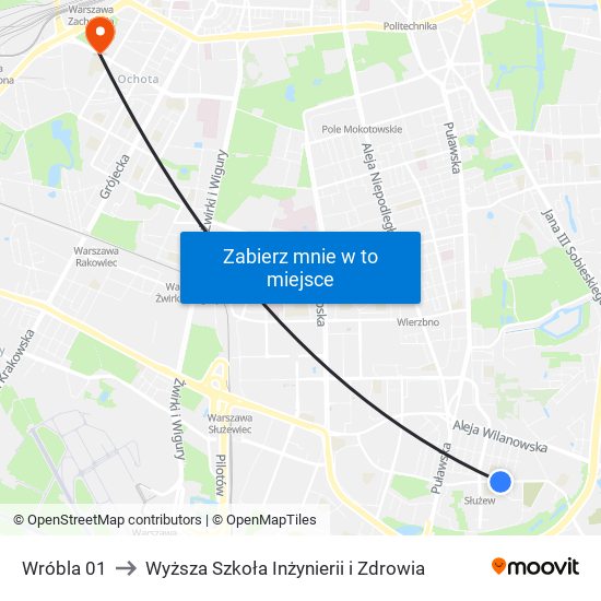 Wróbla 01 to Wyższa Szkoła Inżynierii i Zdrowia map