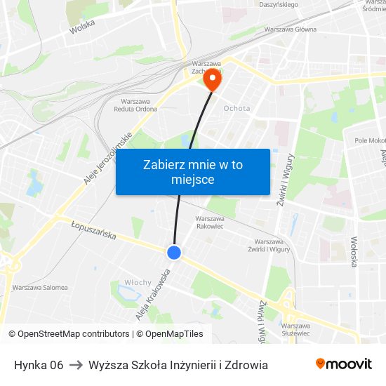 Hynka 06 to Wyższa Szkoła Inżynierii i Zdrowia map