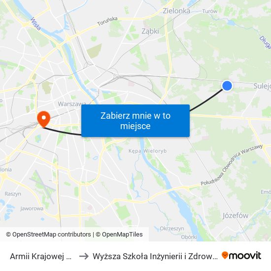 Armii Krajowej 05 to Wyższa Szkoła Inżynierii i Zdrowia map