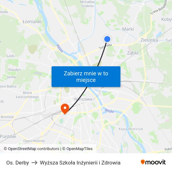 Os. Derby to Wyższa Szkoła Inżynierii i Zdrowia map