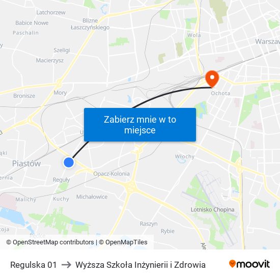 Regulska 01 to Wyższa Szkoła Inżynierii i Zdrowia map