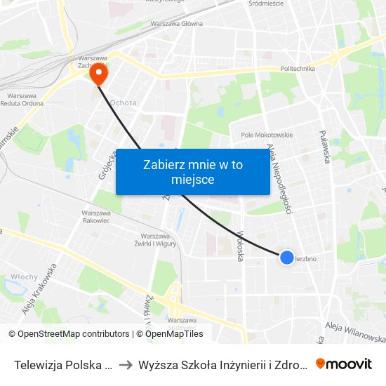 Telewizja Polska 01 to Wyższa Szkoła Inżynierii i Zdrowia map