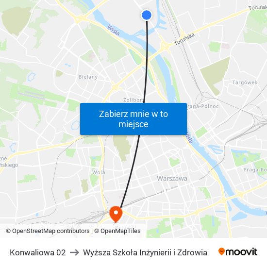 Konwaliowa 02 to Wyższa Szkoła Inżynierii i Zdrowia map