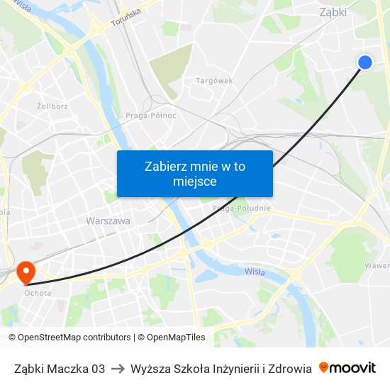 Ząbki Maczka 03 to Wyższa Szkoła Inżynierii i Zdrowia map