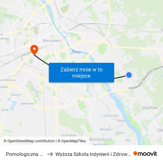 Pomologiczna 01 to Wyższa Szkoła Inżynierii i Zdrowia map