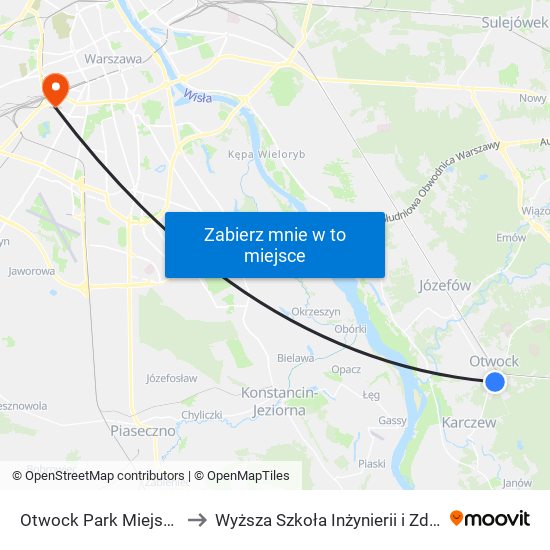 Otwock Park Miejski 02 to Wyższa Szkoła Inżynierii i Zdrowia map