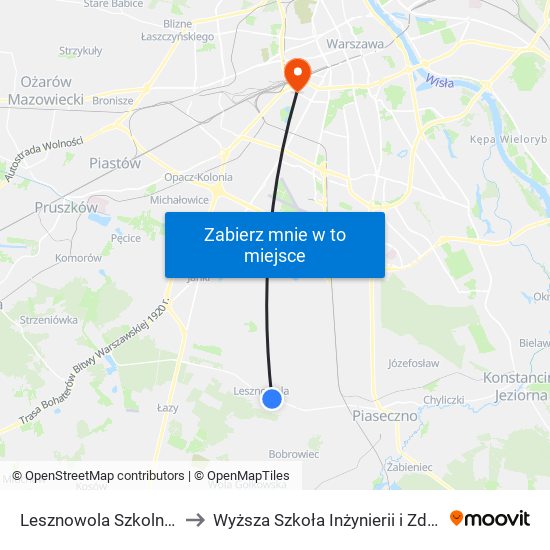 Lesznowola Szkolna to Wyższa Szkoła Inżynierii i Zdrowia map