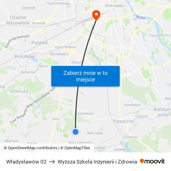 Władysławów 02 to Wyższa Szkoła Inżynierii i Zdrowia map