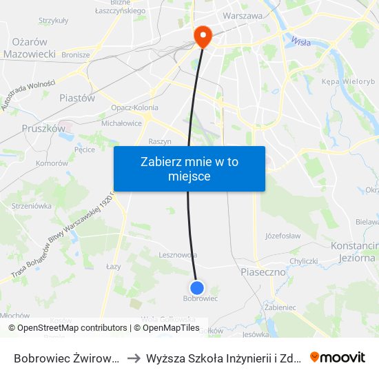 Bobrowiec Żwirowa 01 to Wyższa Szkoła Inżynierii i Zdrowia map