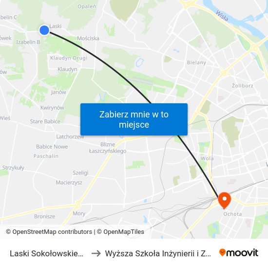 Laski Sokołowskiego to Wyższa Szkoła Inżynierii i Zdrowia map