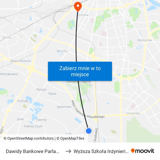 Dawidy Bankowe Parlamentarna 02 to Wyższa Szkoła Inżynierii i Zdrowia map