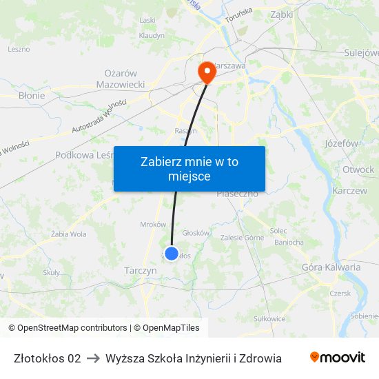 Złotokłos 02 to Wyższa Szkoła Inżynierii i Zdrowia map