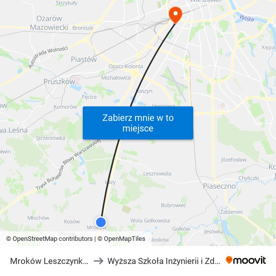 Mroków Leszczynka 01 to Wyższa Szkoła Inżynierii i Zdrowia map