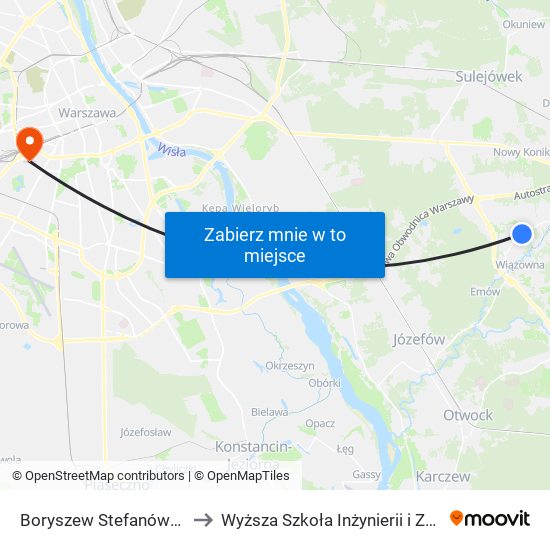 Boryszew Stefanówka 02 to Wyższa Szkoła Inżynierii i Zdrowia map