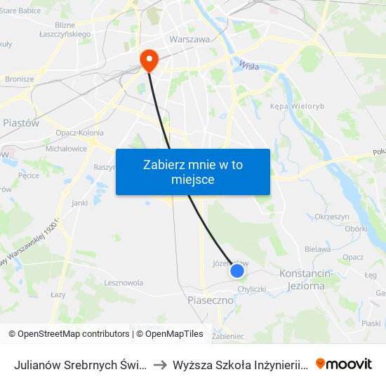 Julianów Srebrnych Świerków to Wyższa Szkoła Inżynierii i Zdrowia map