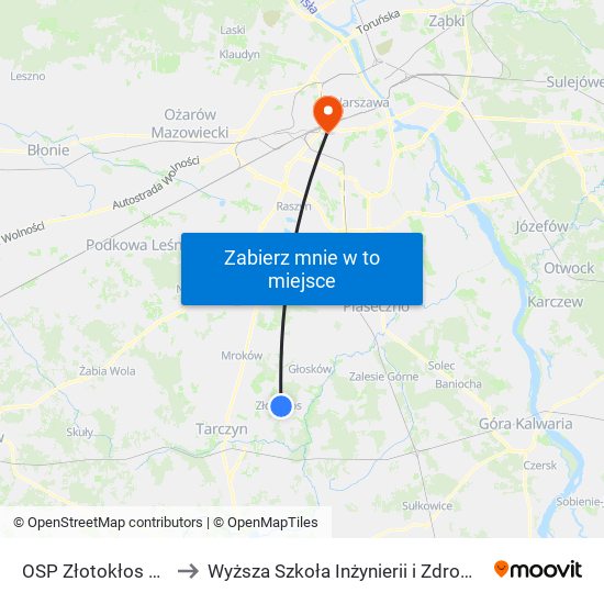 OSP Złotokłos 02 to Wyższa Szkoła Inżynierii i Zdrowia map