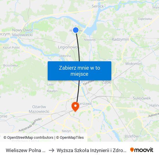 Wieliszew Polna 01 to Wyższa Szkoła Inżynierii i Zdrowia map