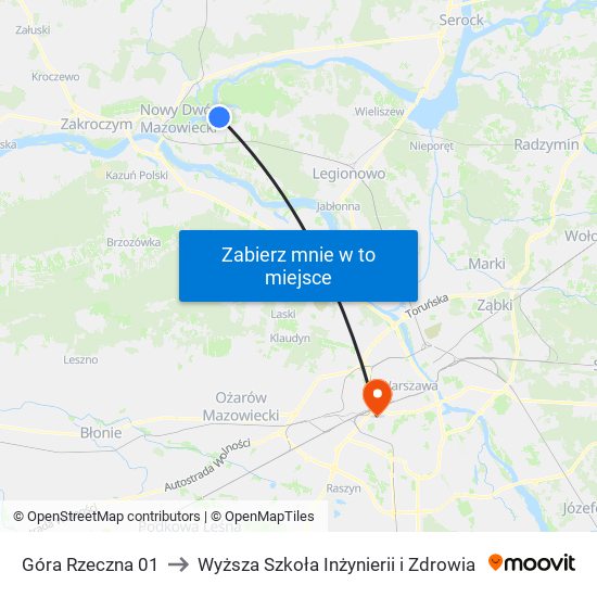 Góra Rzeczna 01 to Wyższa Szkoła Inżynierii i Zdrowia map