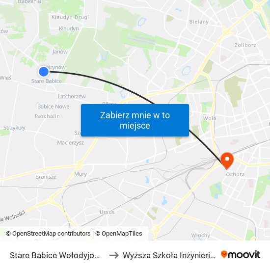 Stare Babice Wołodyjowskiego 02 to Wyższa Szkoła Inżynierii i Zdrowia map