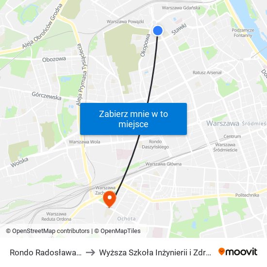 Rondo Radosława 01 to Wyższa Szkoła Inżynierii i Zdrowia map