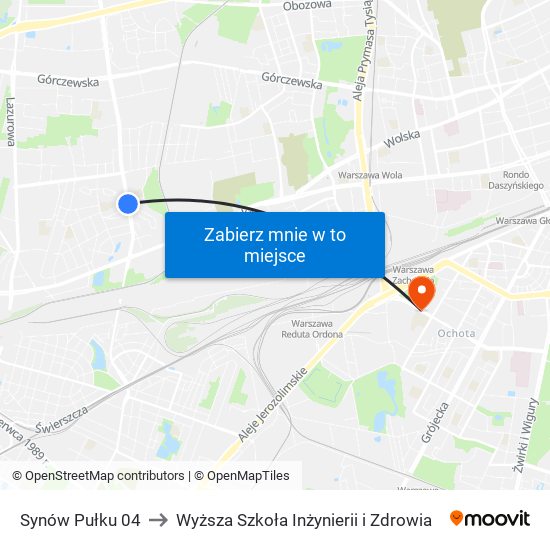 Synów Pułku 04 to Wyższa Szkoła Inżynierii i Zdrowia map