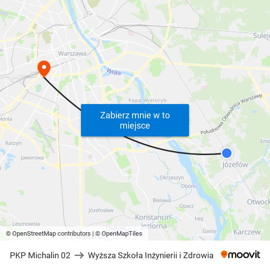 PKP Michalin 02 to Wyższa Szkoła Inżynierii i Zdrowia map